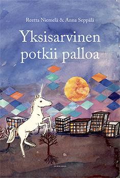 Yksisarvinen potkii palloa