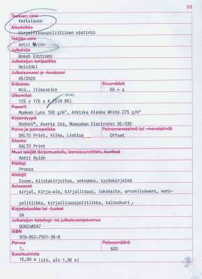 Vastalause : kirjallisuuspoliittinen mietintö