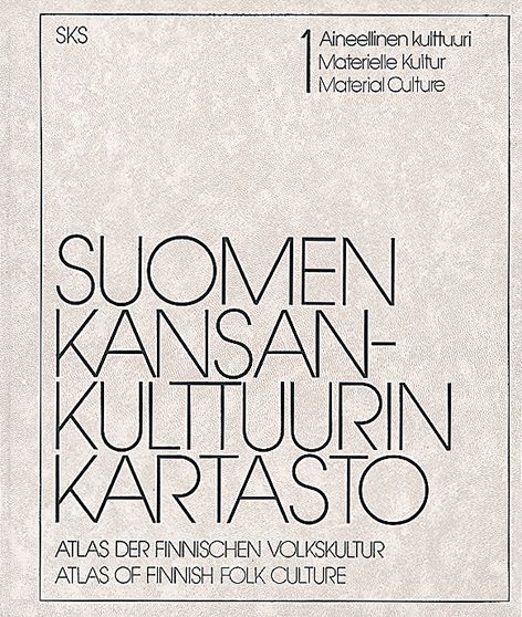 Tekijän Toivo Vuorela  käytetty kirja Suomen kansankulttuurin kartasto = Atlas der finnischen Volkskultur = Atlas of Finnish folk culture 1, Aineellinen kulttuuri = Materielle Kultur = Material culture