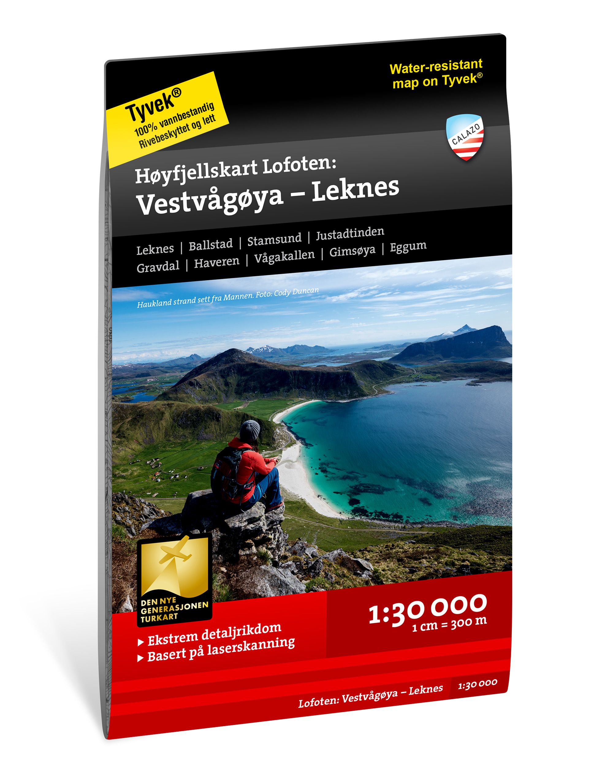 Höyfjellskart Lofoten: Vestvågöya - Leknes 1:30 000