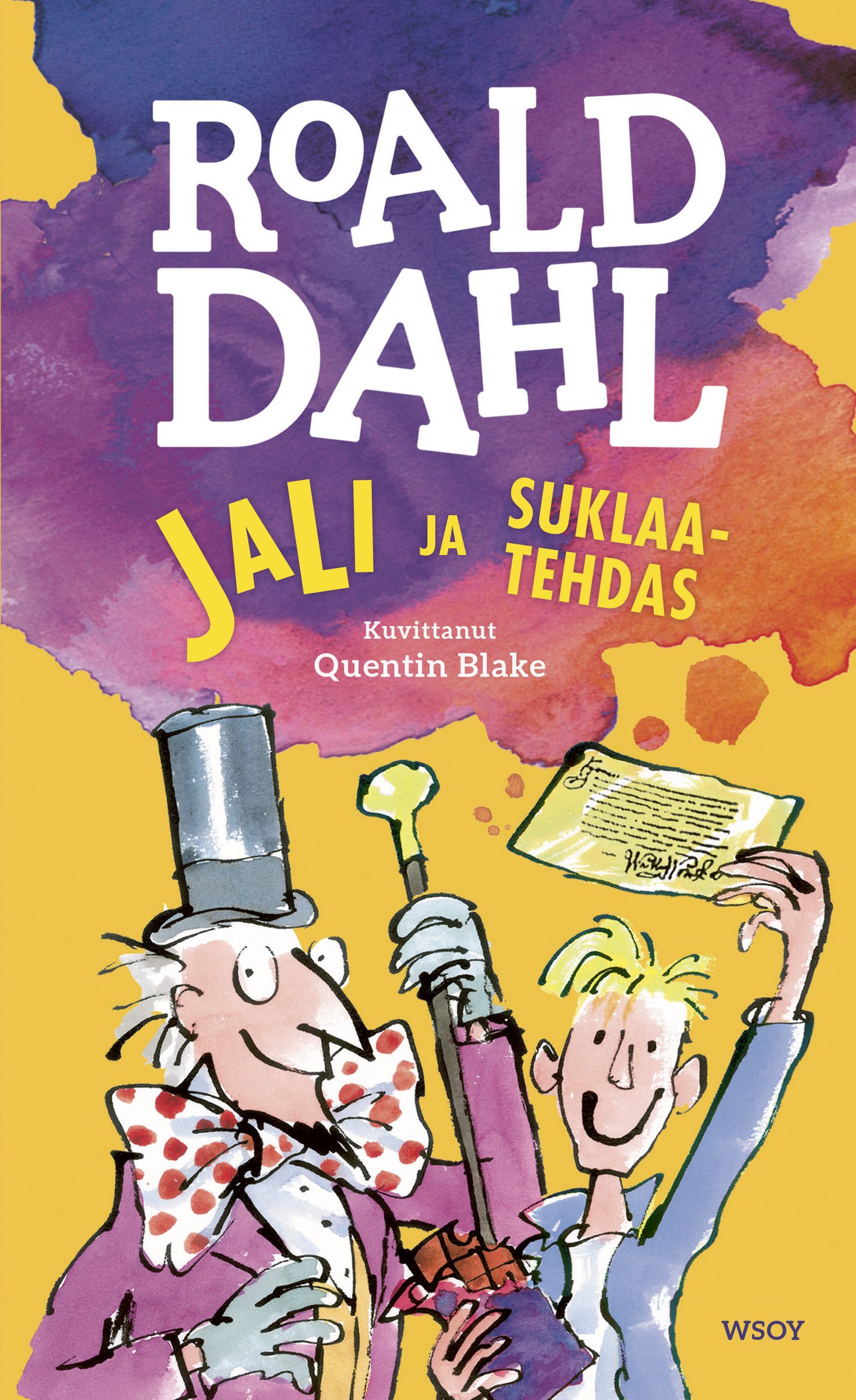 Kirjailijan Roald Dahl käytetty kirja Jali ja suklaatehdas