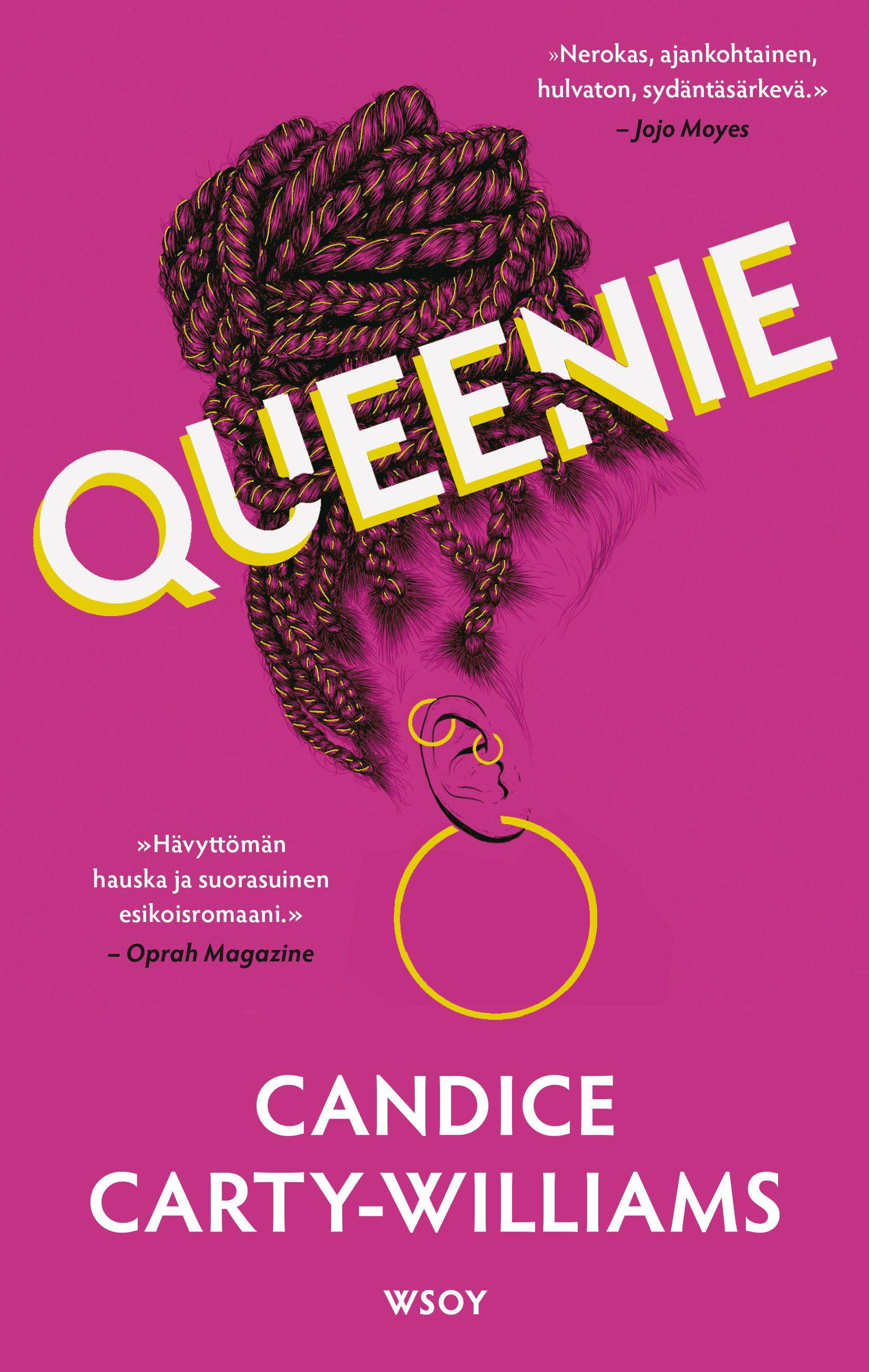Kirjailijan Candice Carty-Williams käytetty kirja Queenie (ennakkokappale)