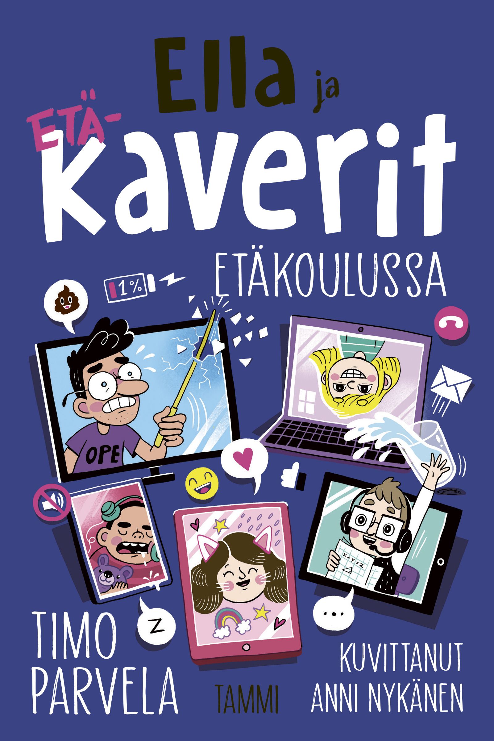 Kirjailijan Timo Parvela käytetty kirja Ella ja kaverit etäkoulussa