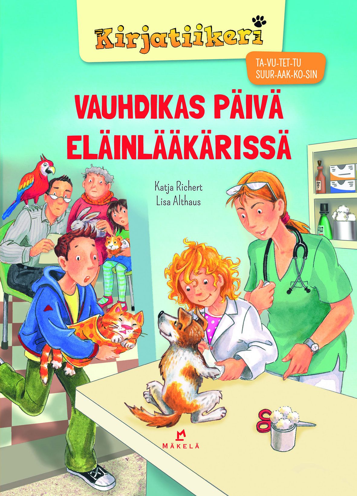 Kirjailijan Katja Richert käytetty kirja Vauhdikas päivä eläinlääkärissä