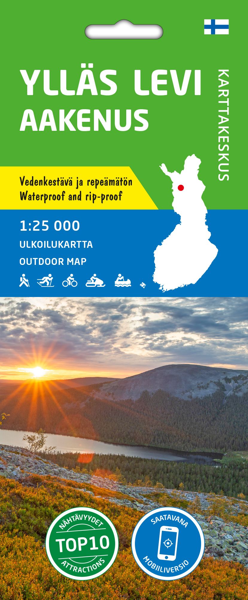 Ylläs Levi Aakenus ulkoilukartta 1:25 000