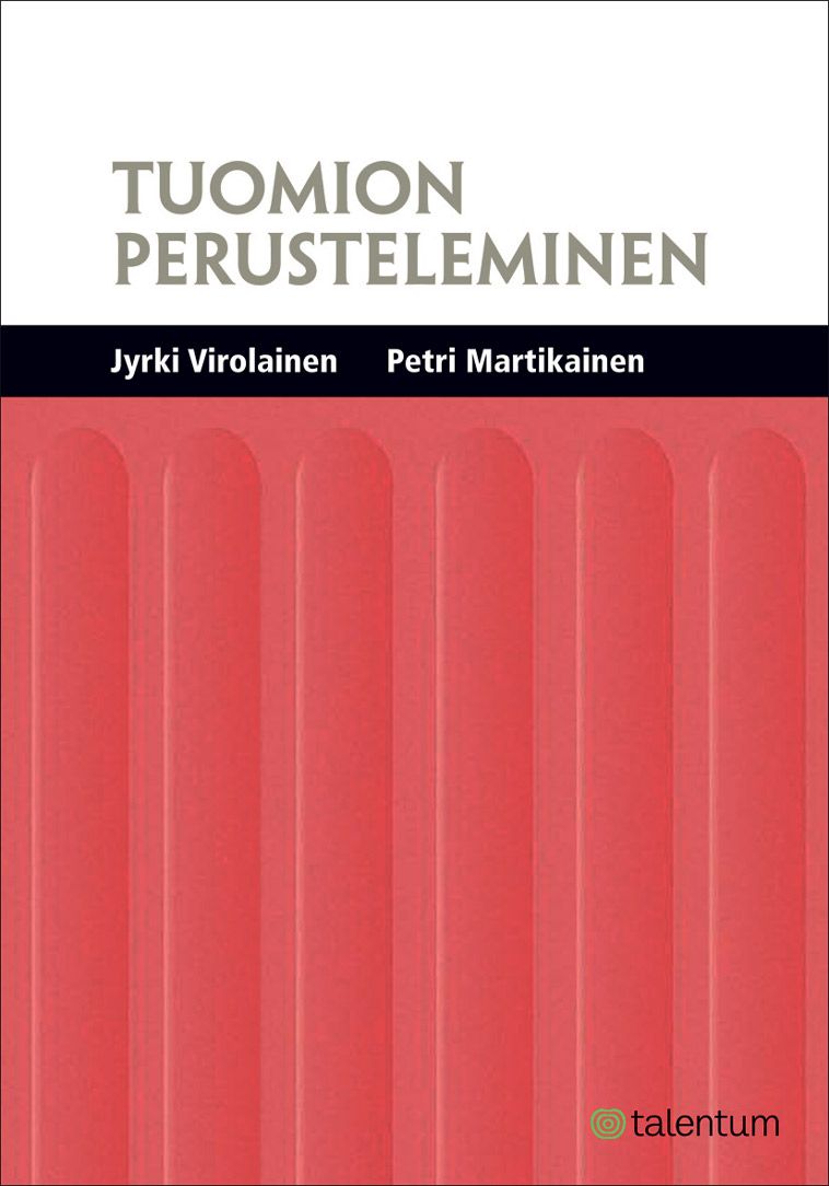 Kirjailijan Jyrki Virolainen käytetty kirja Tuomion perusteleminen