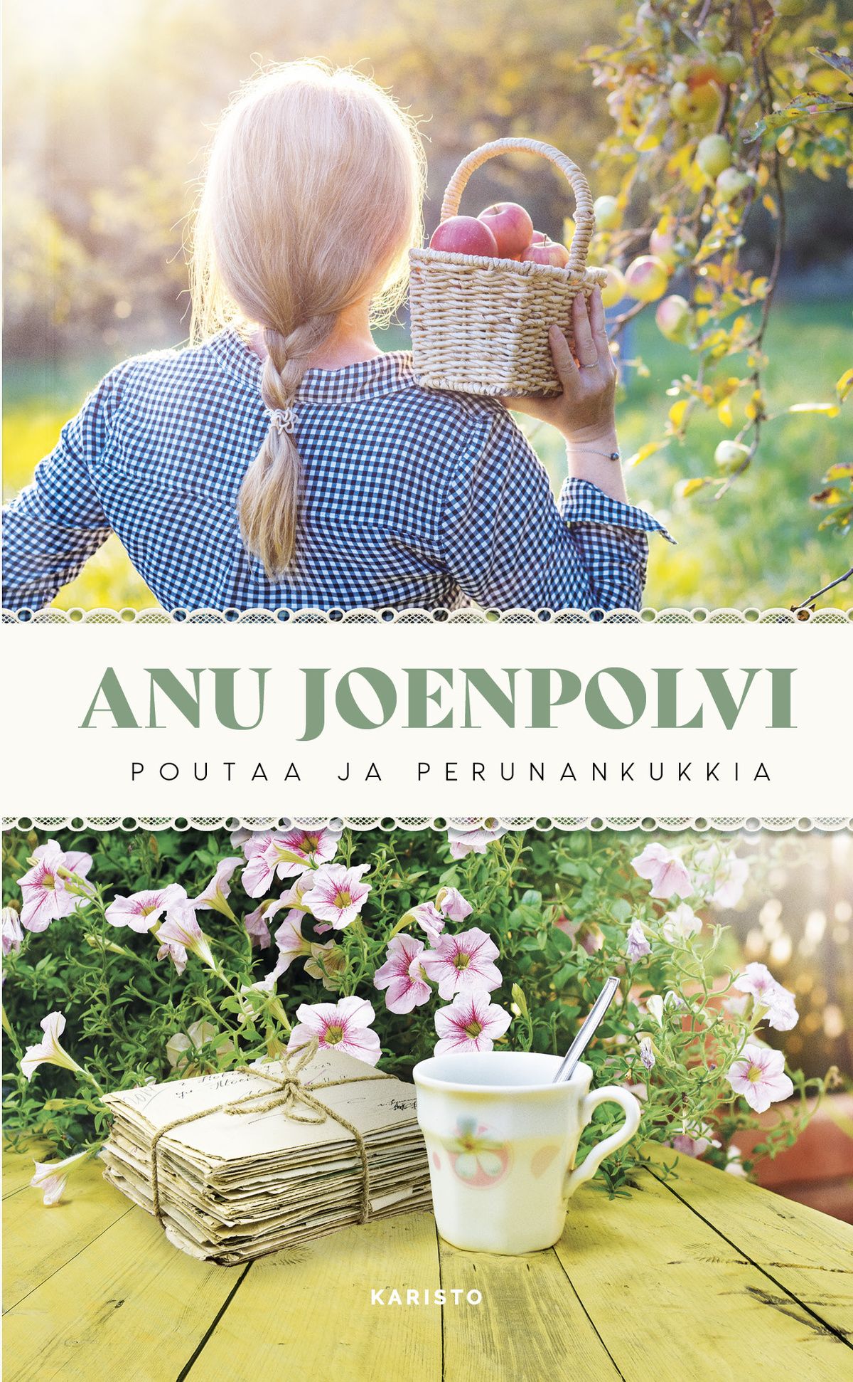 Kirjailijan Anu Joenpolvi käytetty kirja Poutaa ja perunankukkia