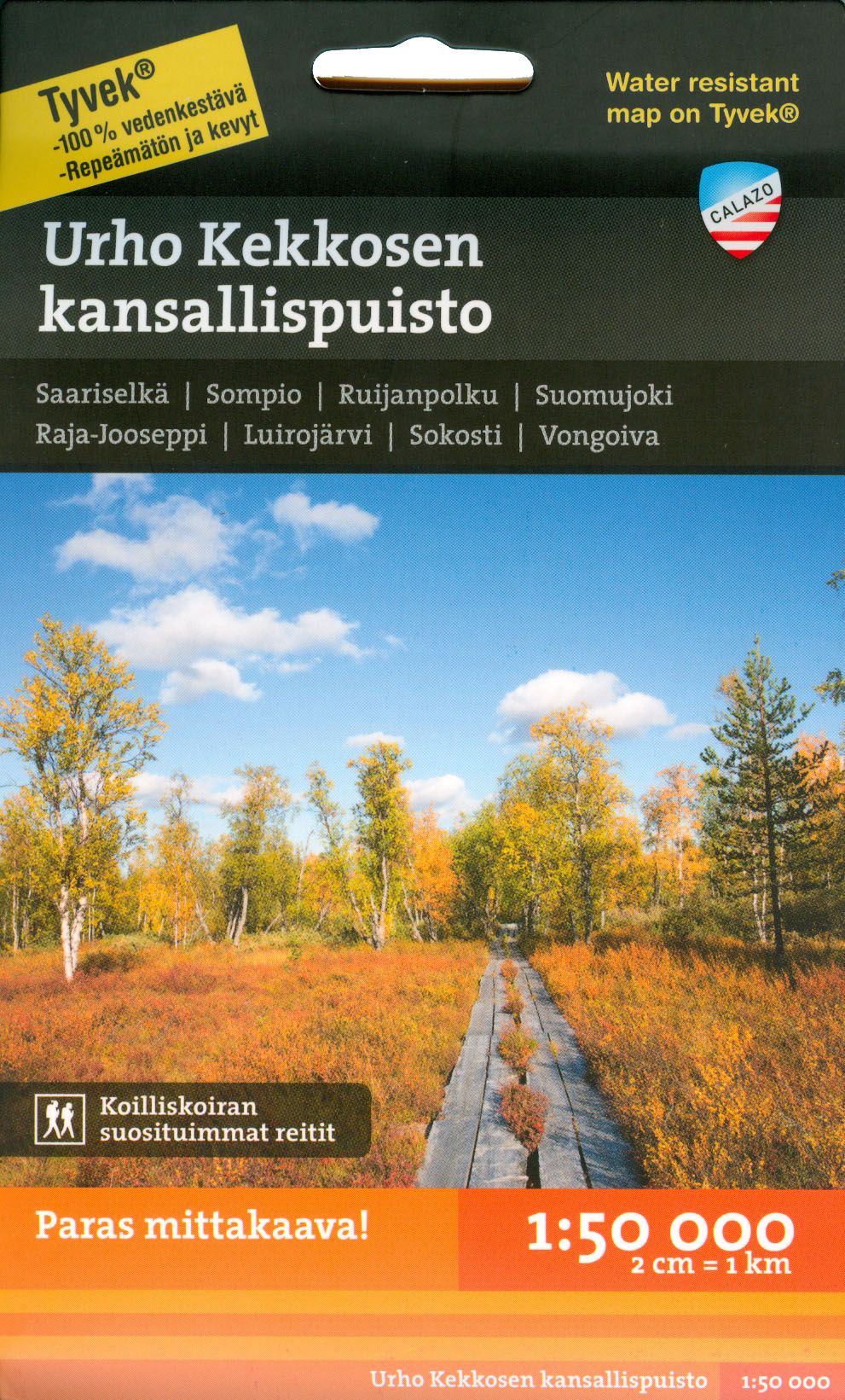 Urho Kekkosen kansallispuisto tunturikartta 1:50 000