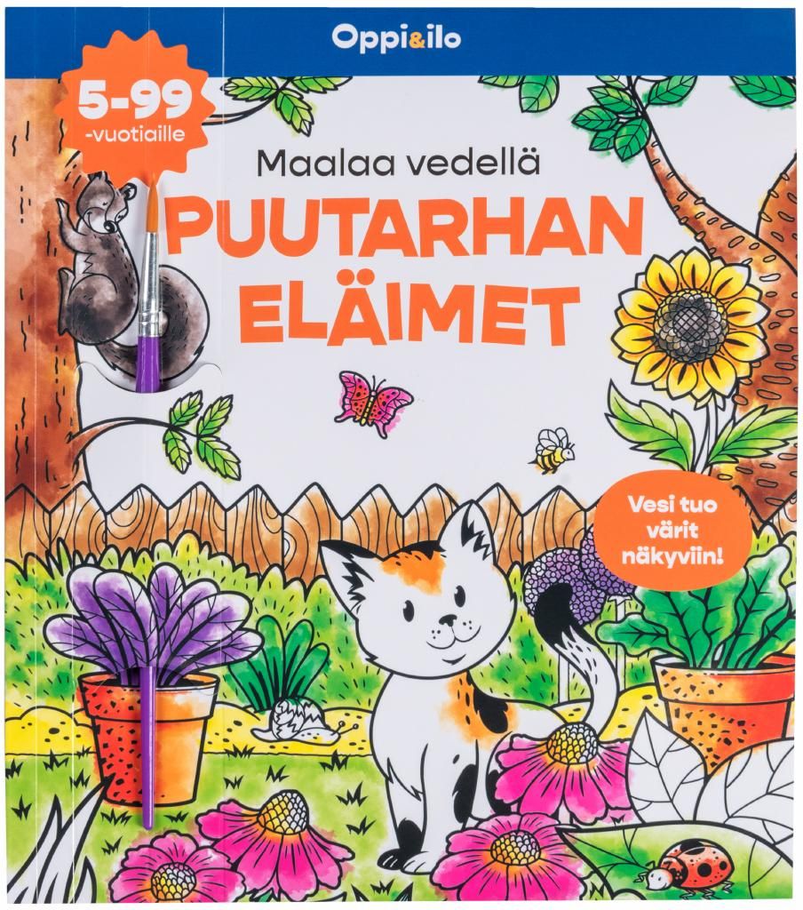 Maalaa vedellä Puutarhan eläimet -puuhakirja 5-99 v