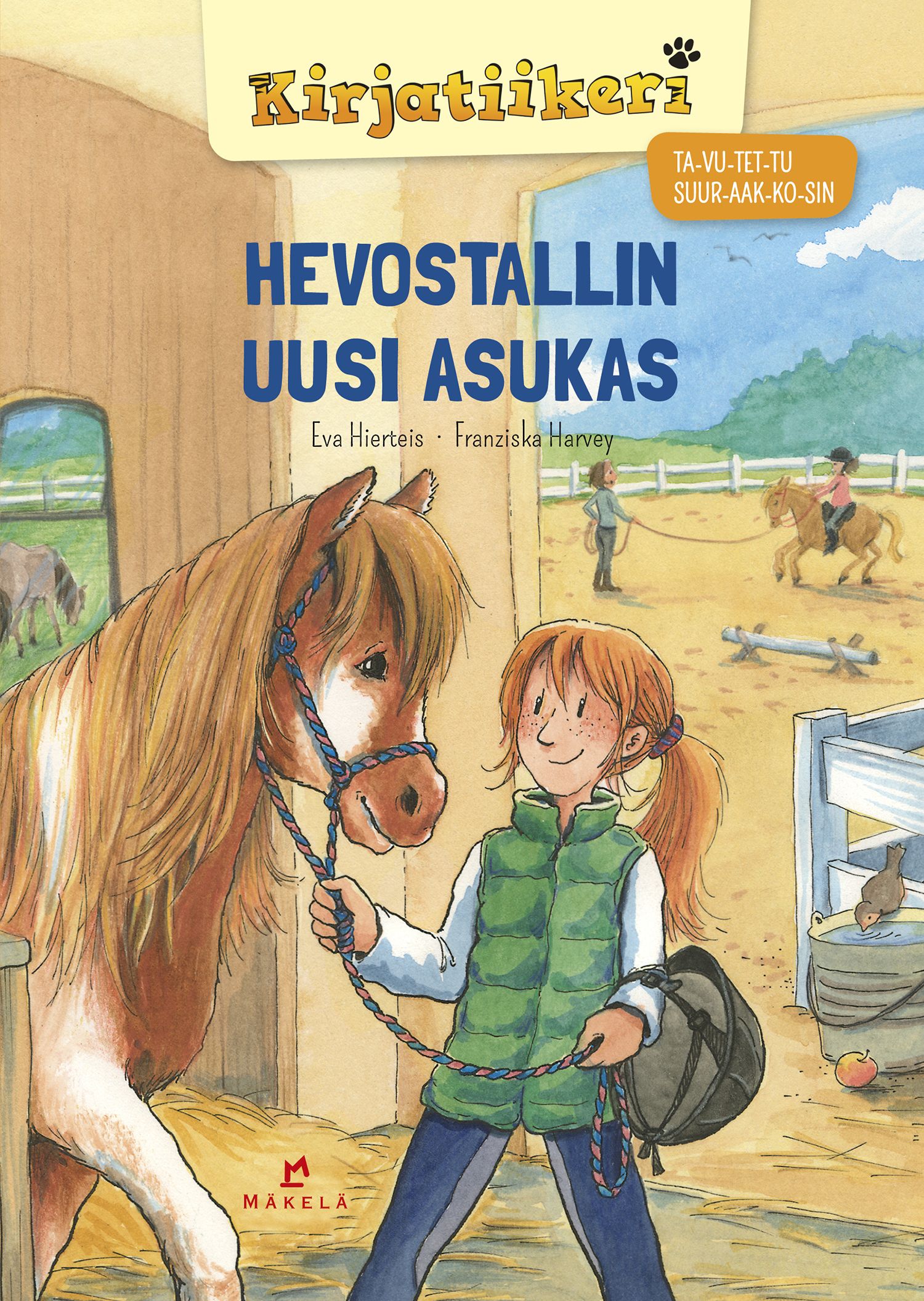Kirjailijan Eva Hierteis käytetty kirja Hevostallin uusi asukas