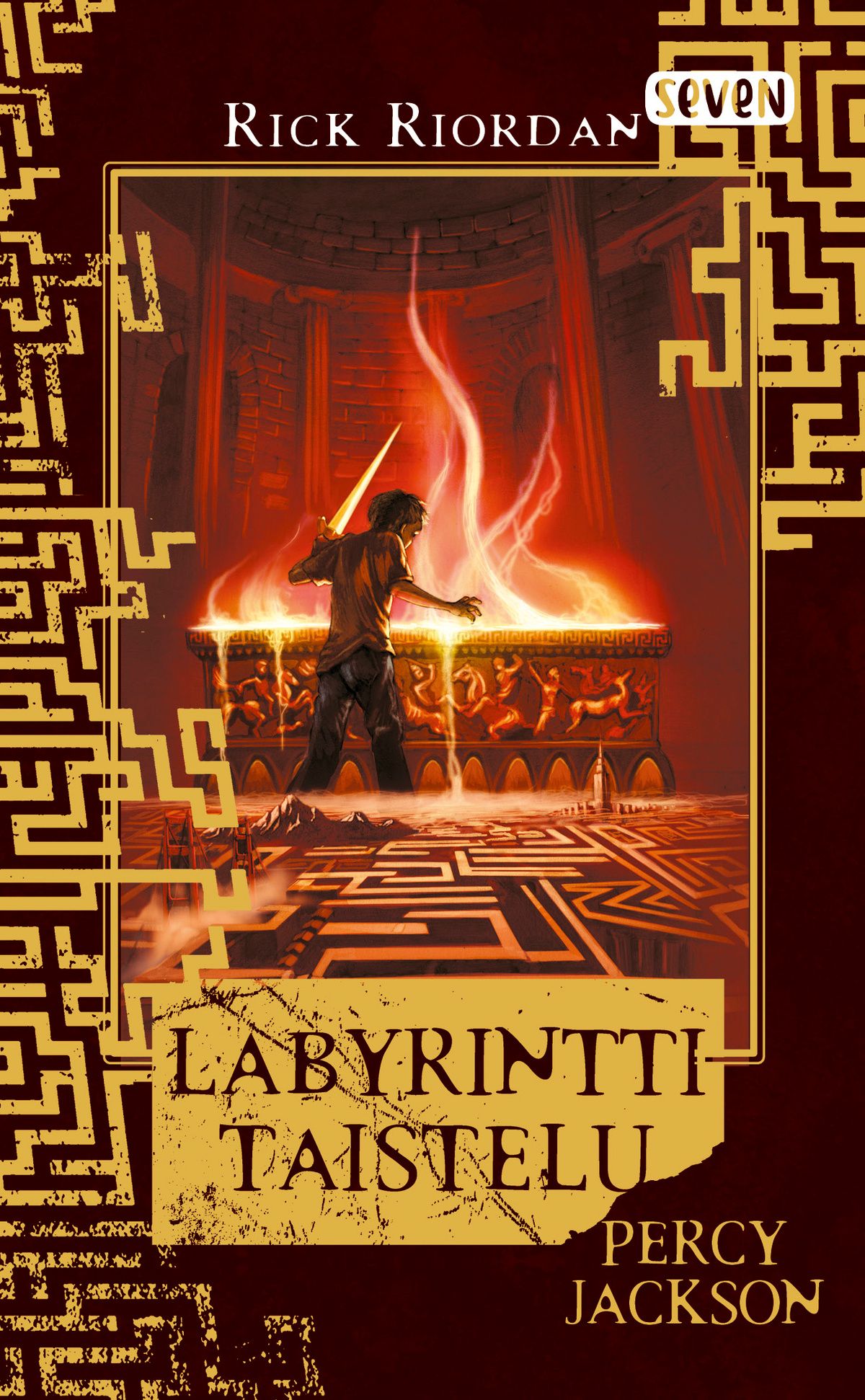 Kirjailijan Rick Riordan käytetty kirja Labyrinttitaistelu