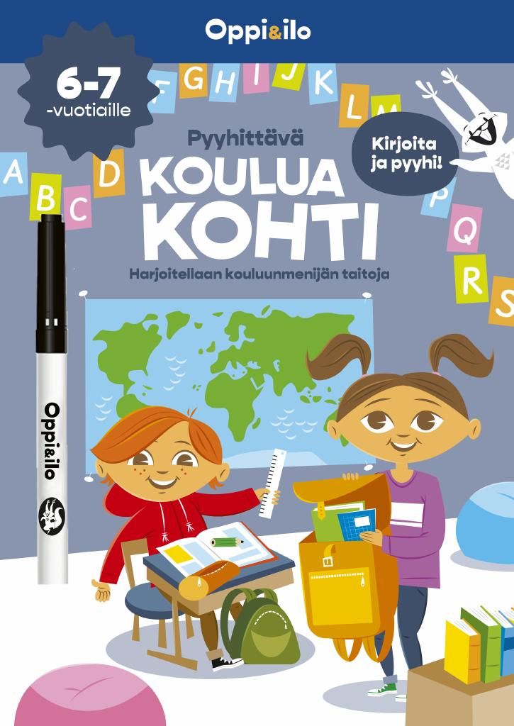 Kirjailijan Sonja Laitila käytetty teos Pyyhittävä kohti koulua -puuhakirja 5-7v : puuhaa ennen koulun alkua