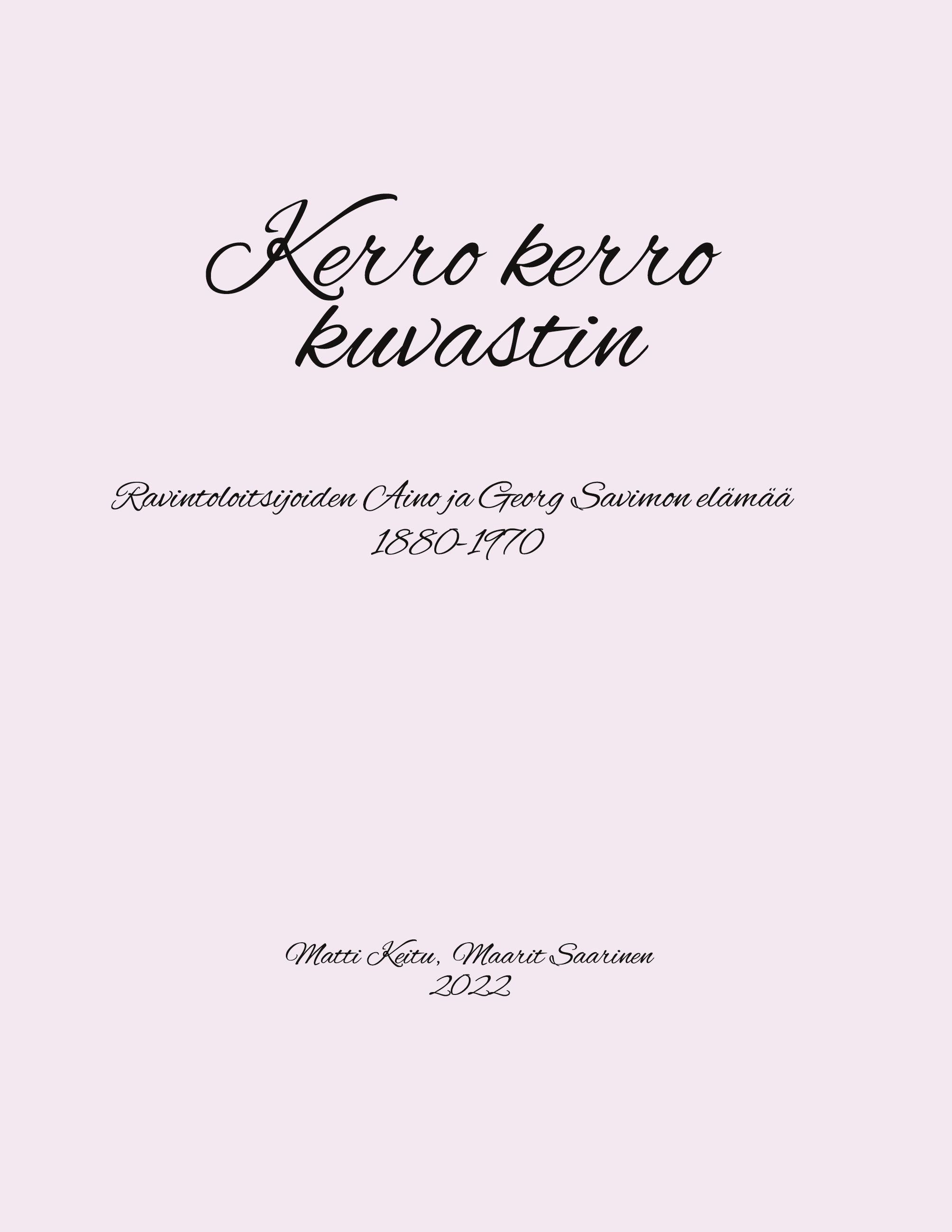 Matti Keitu & Maarit Saarinen : Kerro kerro kuvastin