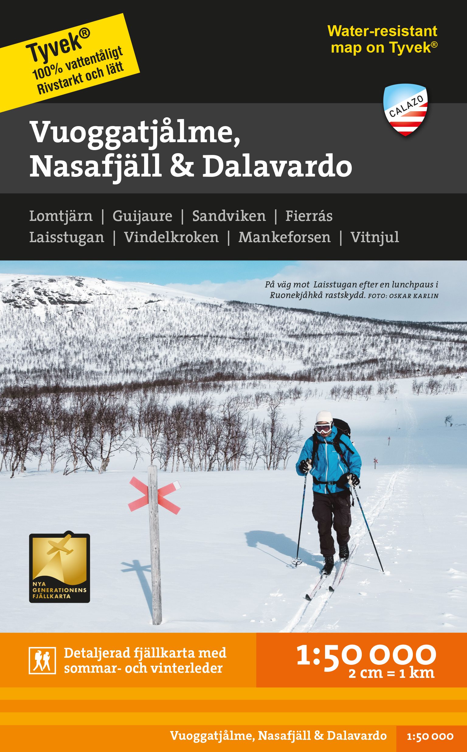 Vuoggatjålme, Nasafjäll & Dalavardo 1:50 000