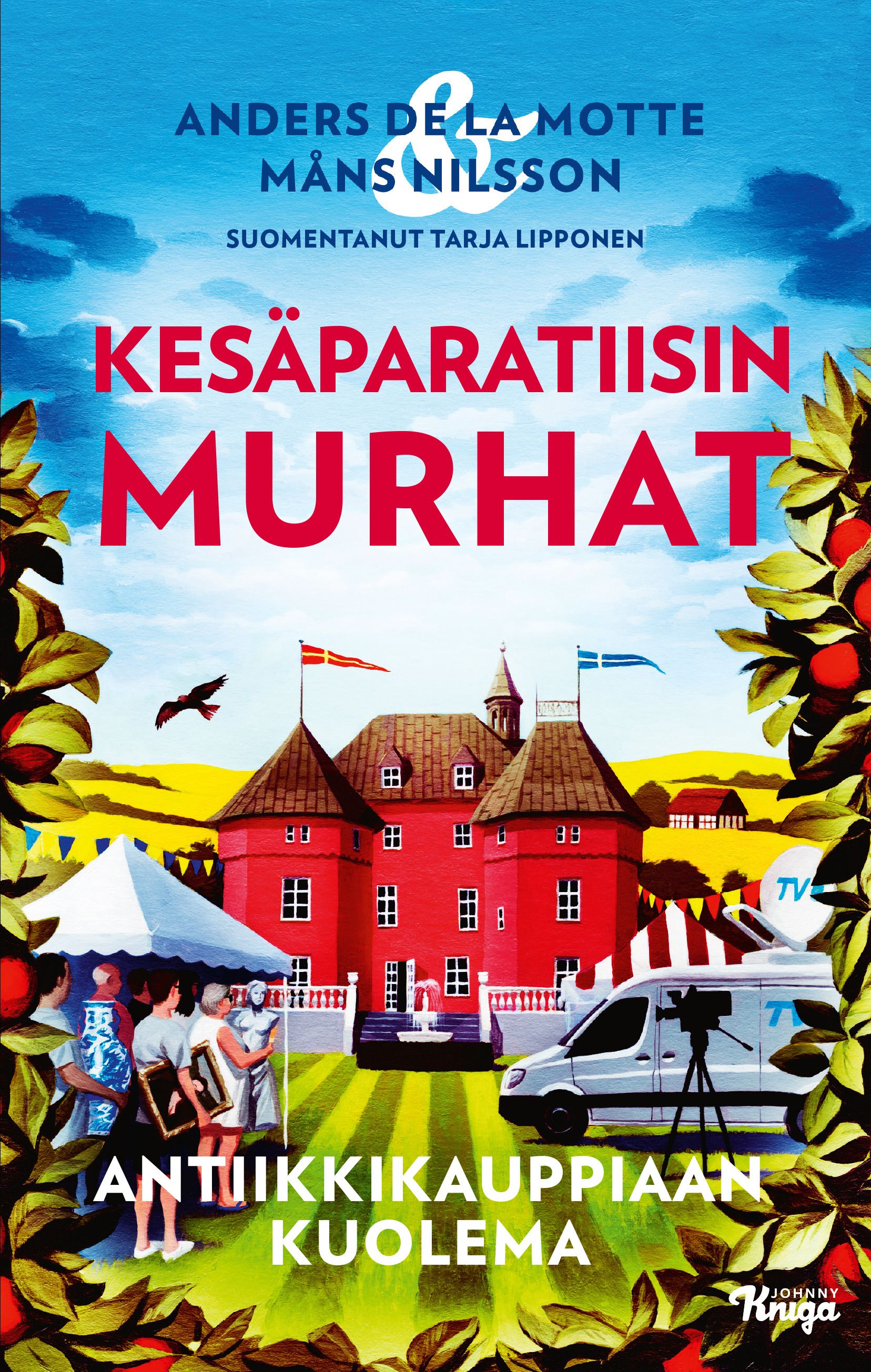 Kirjailijan Anders De la Motte käytetty kirja Antiikkikauppiaan kuolema