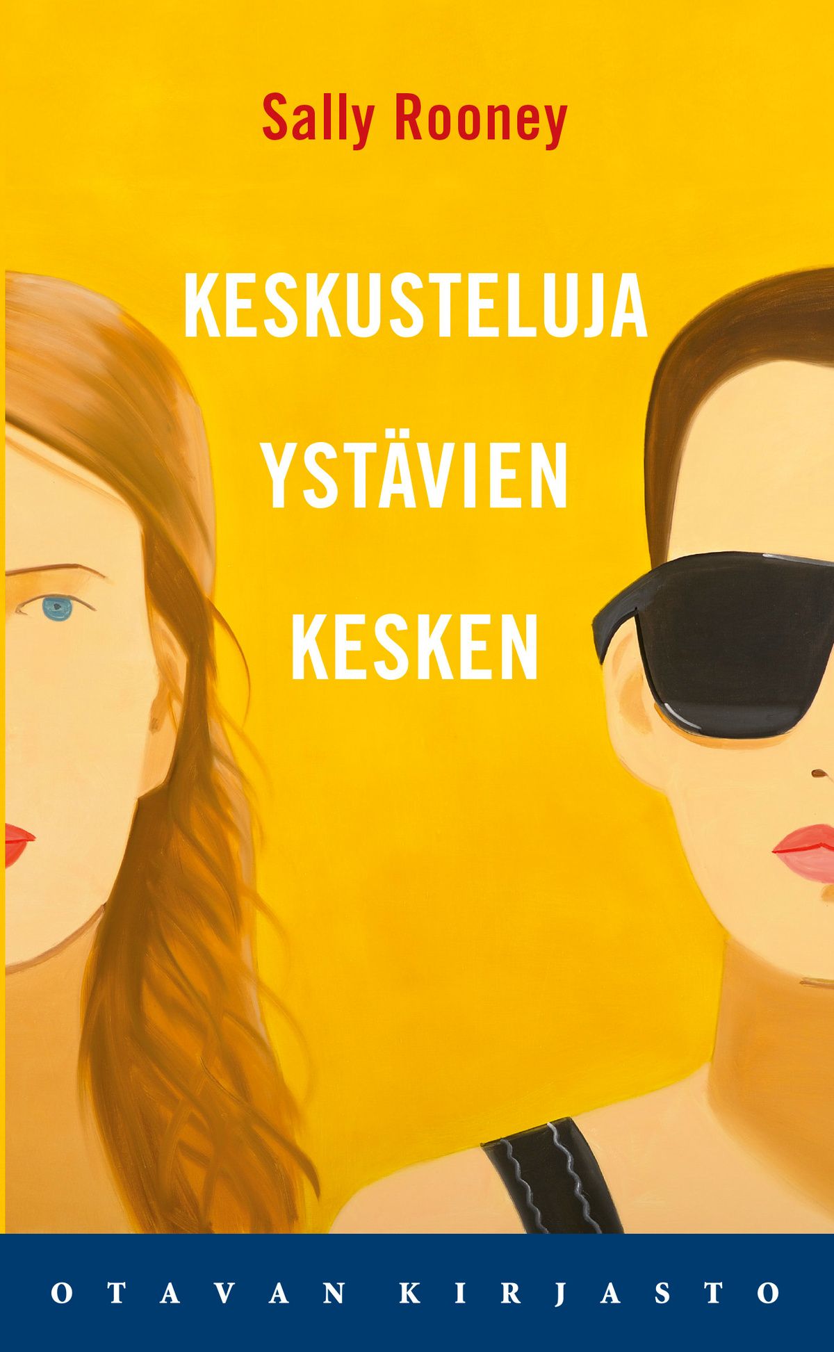 Kirjailijan Sally Rooney käytetty kirja Keskusteluja ystävien kesken