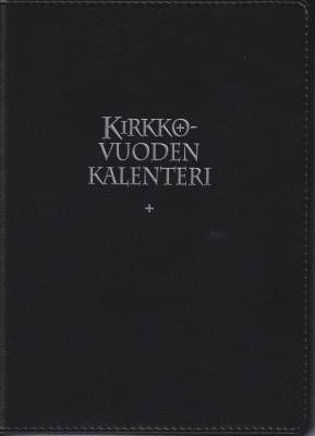 Kirkon viikkokalenteri 2025 + mustat pujotuskannet, kynäpidike