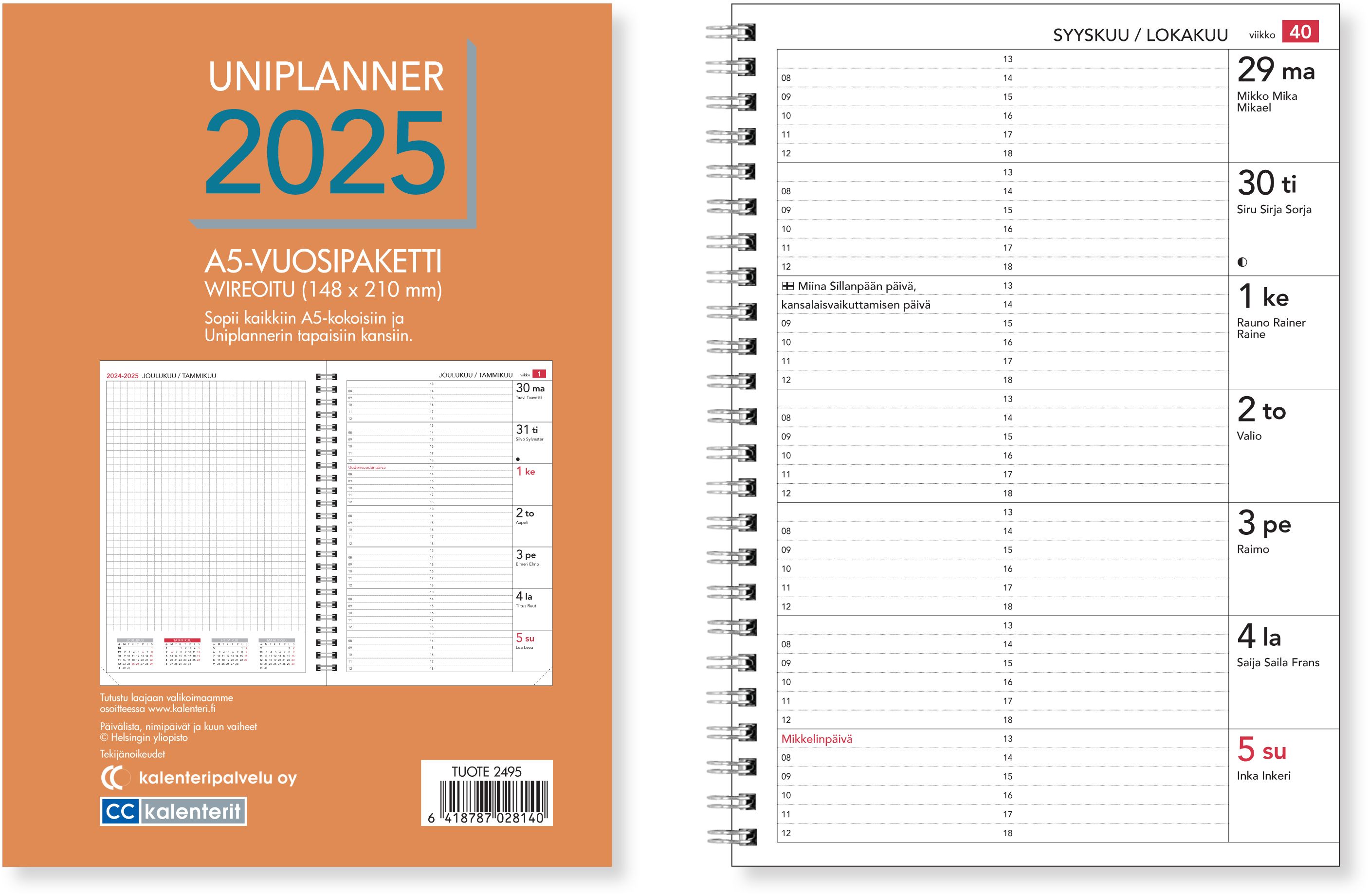 Uniplanner-vuosipaketti 2025