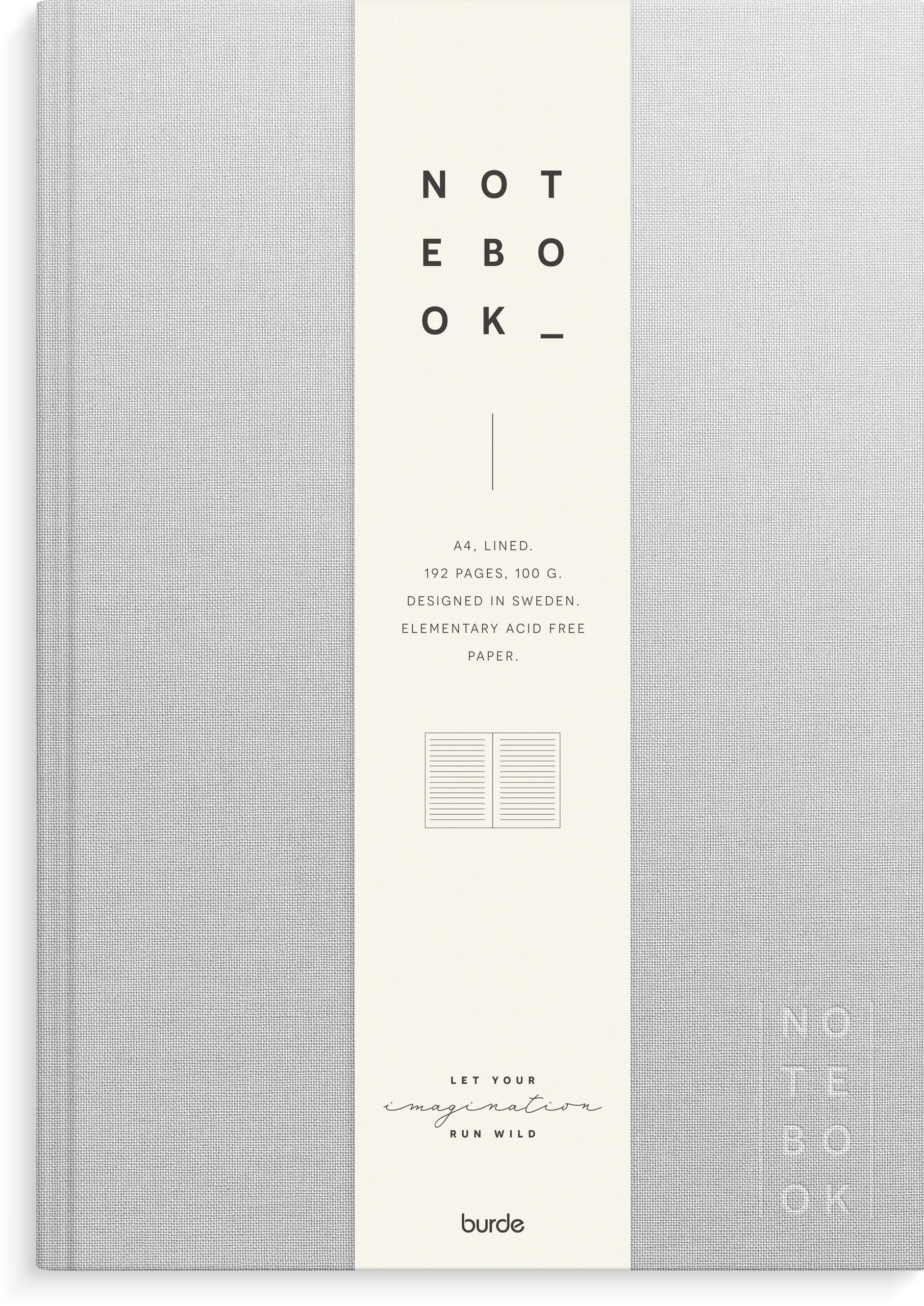 Notebook Textile light grey lined A4