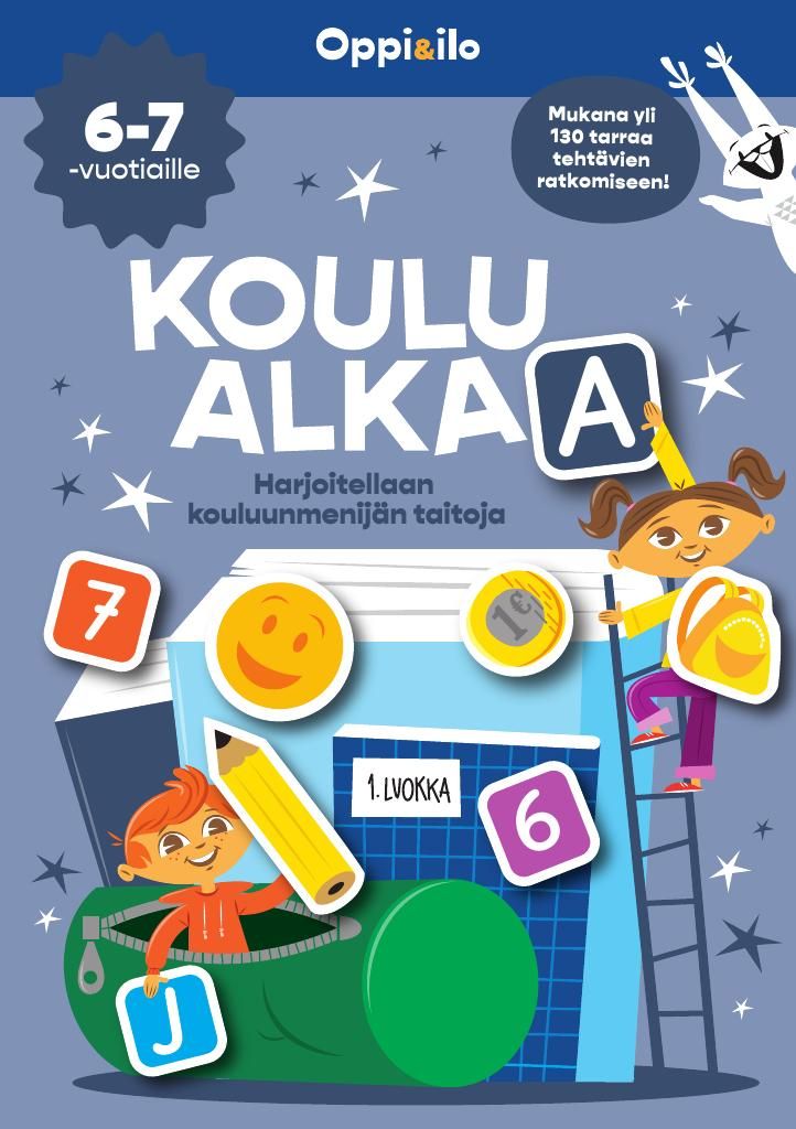 Koulu alkaa puuha- ja tarrakirja 6-7 v