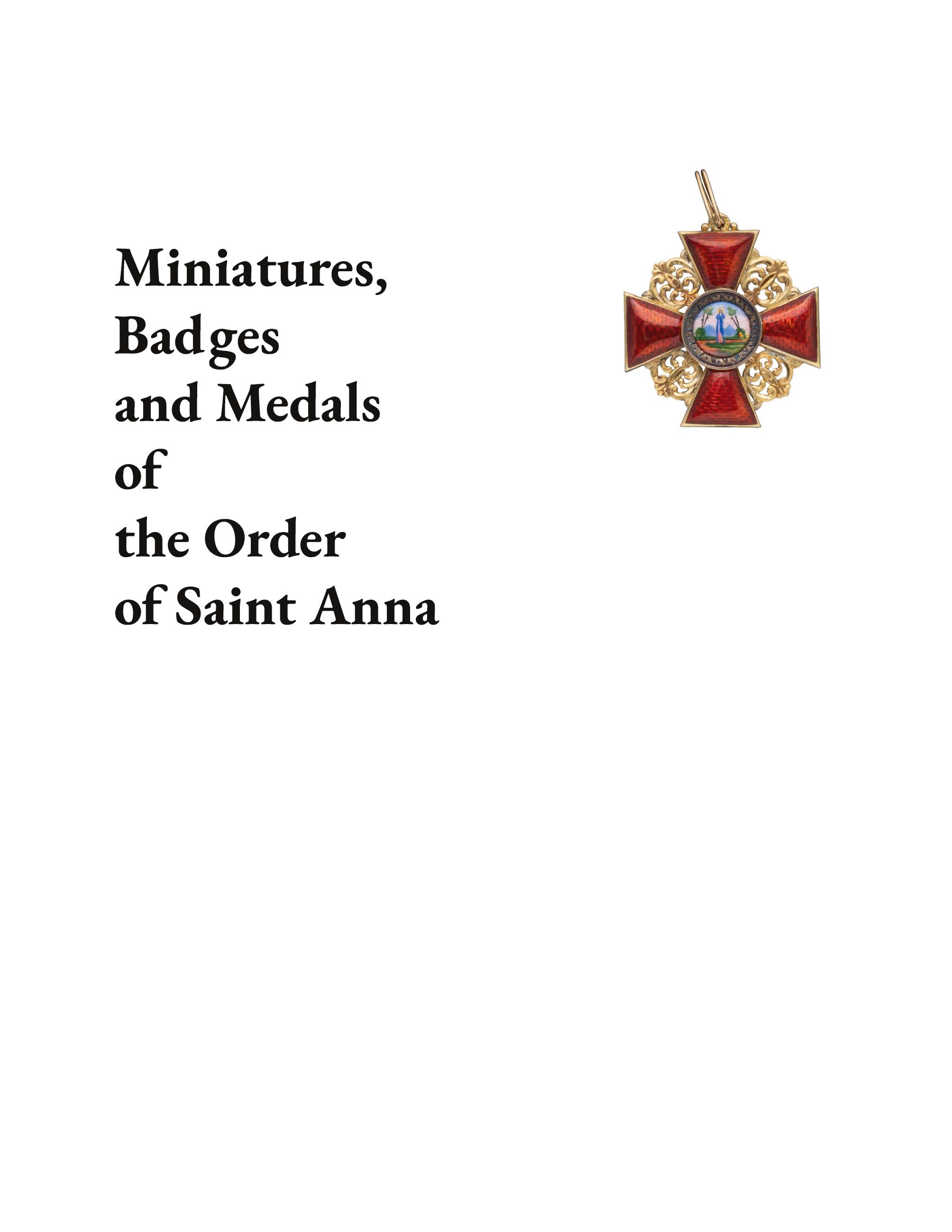 Aleksi Lindblad : Miniatures, Badges and Medals of The Order of Saint Anna