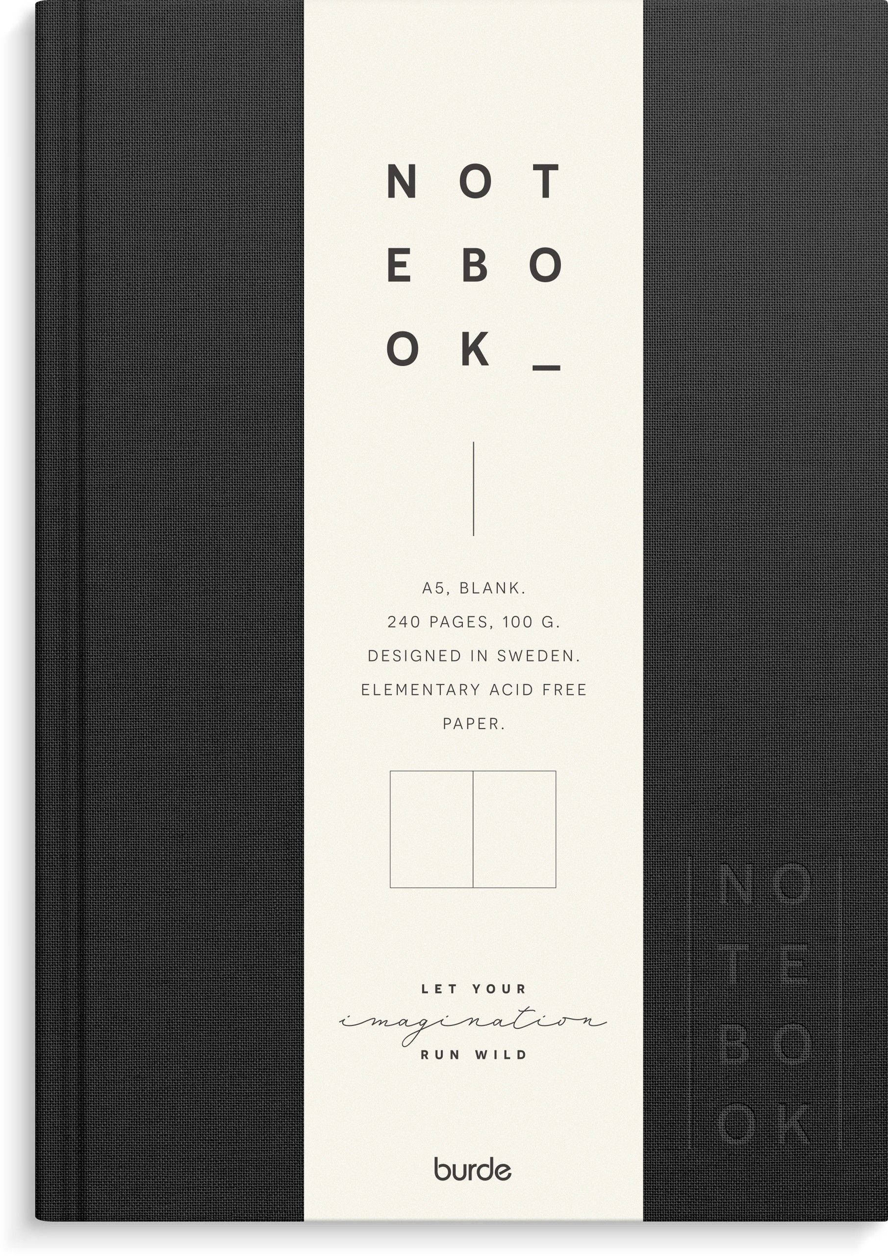 Notebook Textile black unlined A5