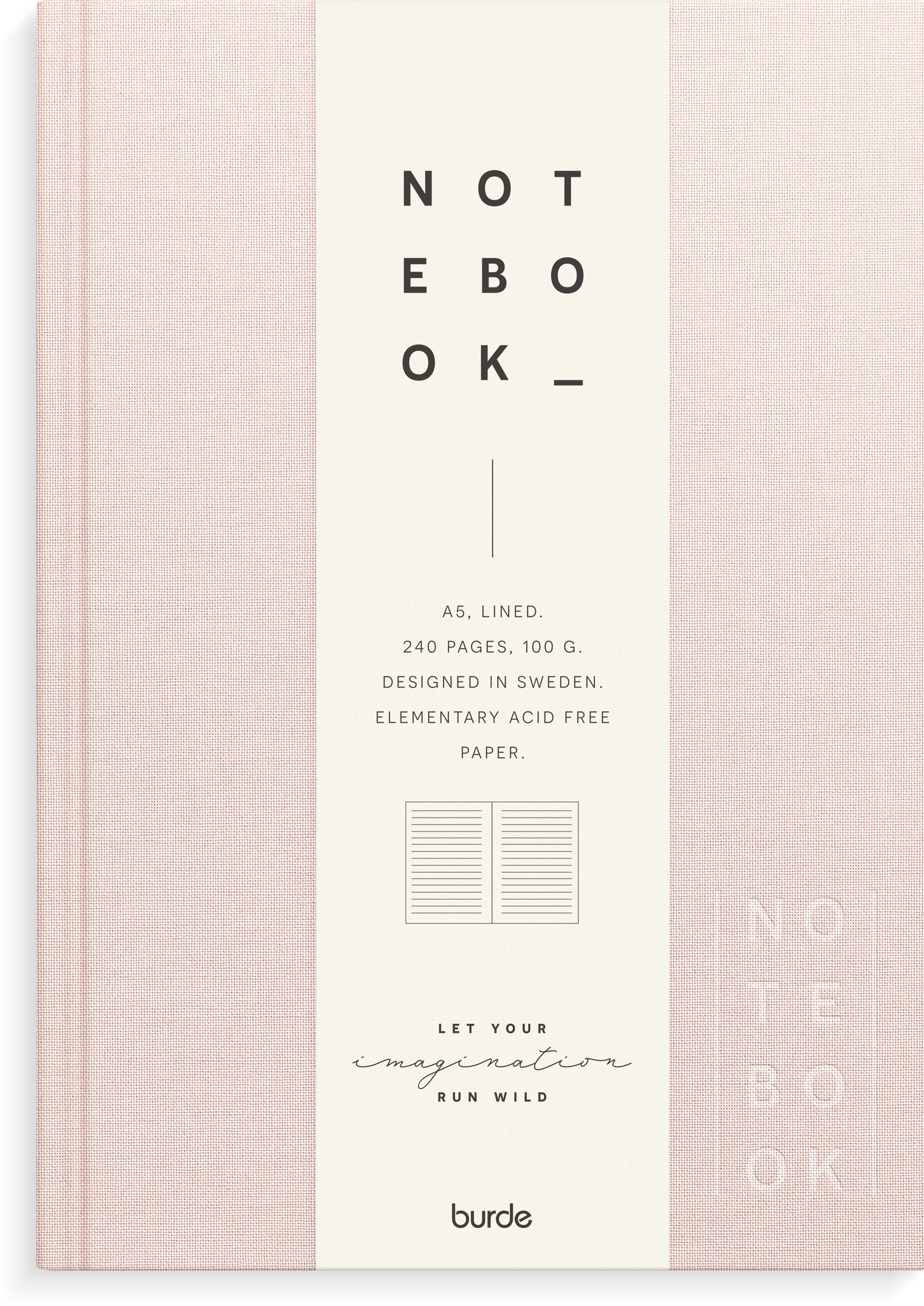 Notebook Textile pink lined A5