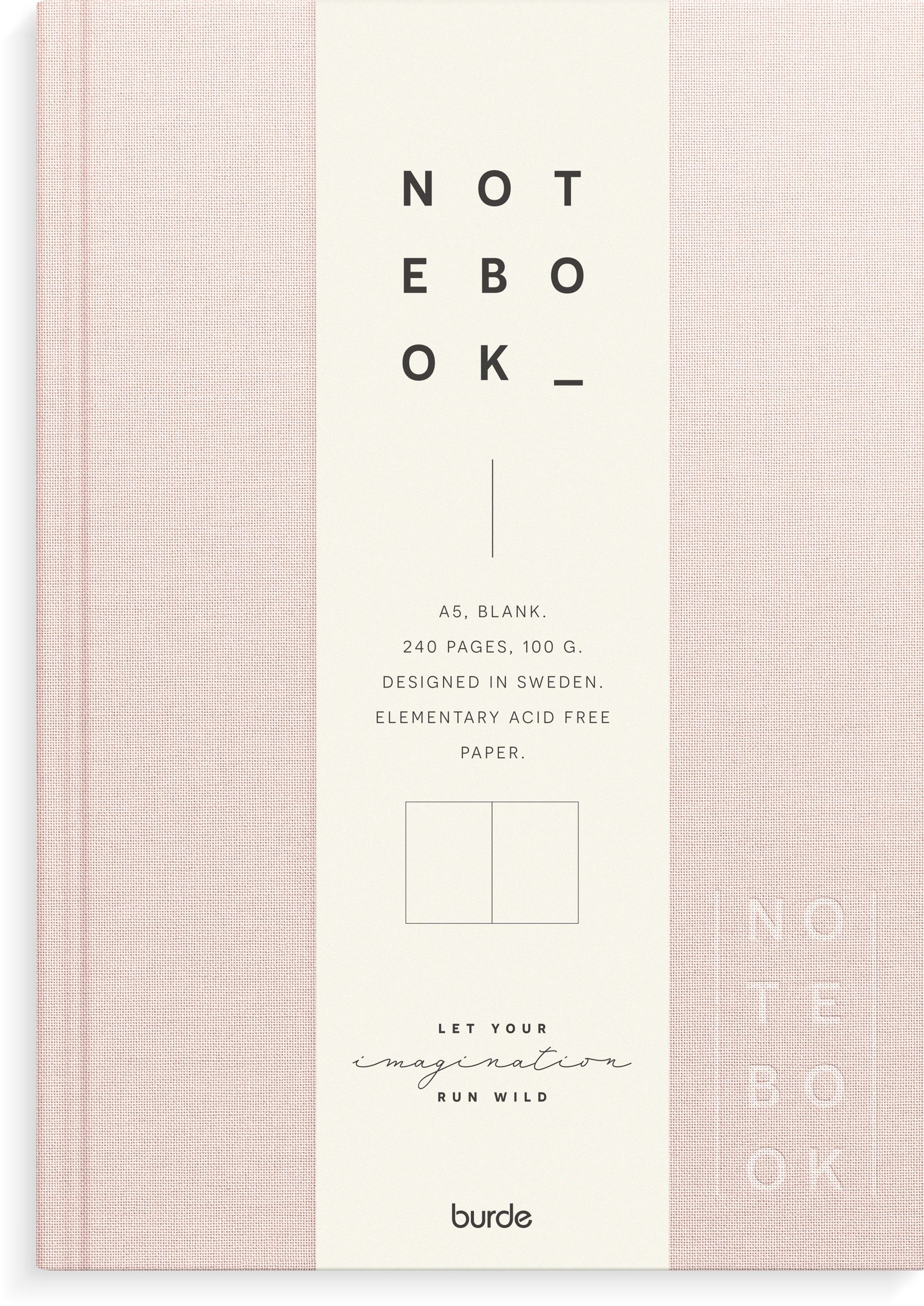 Notebook Textile pink unlined A5
