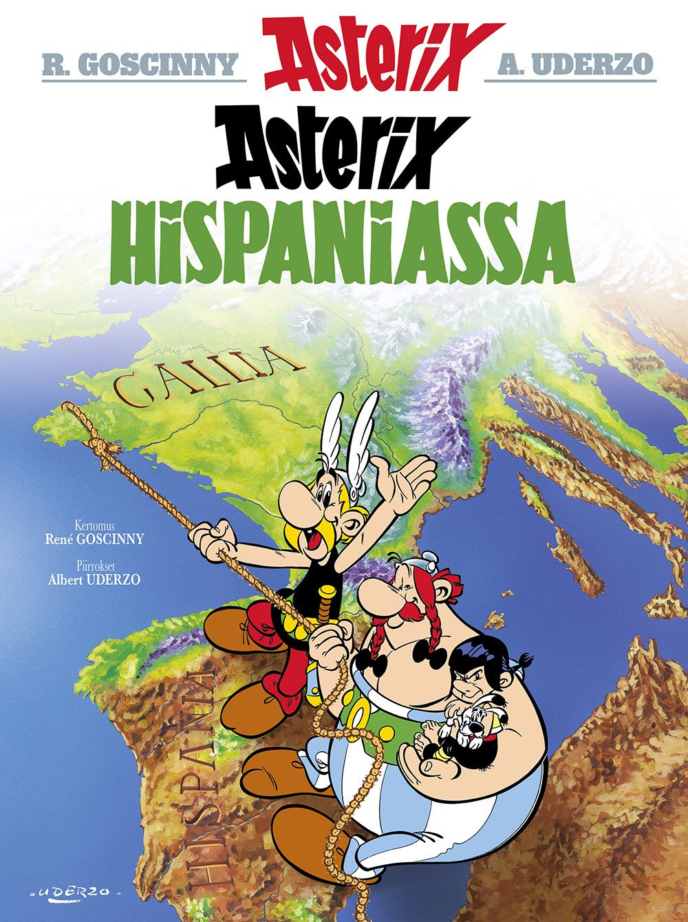 Kirjailijan Goscinny käytetty kirja Asterix Hispaniassa
