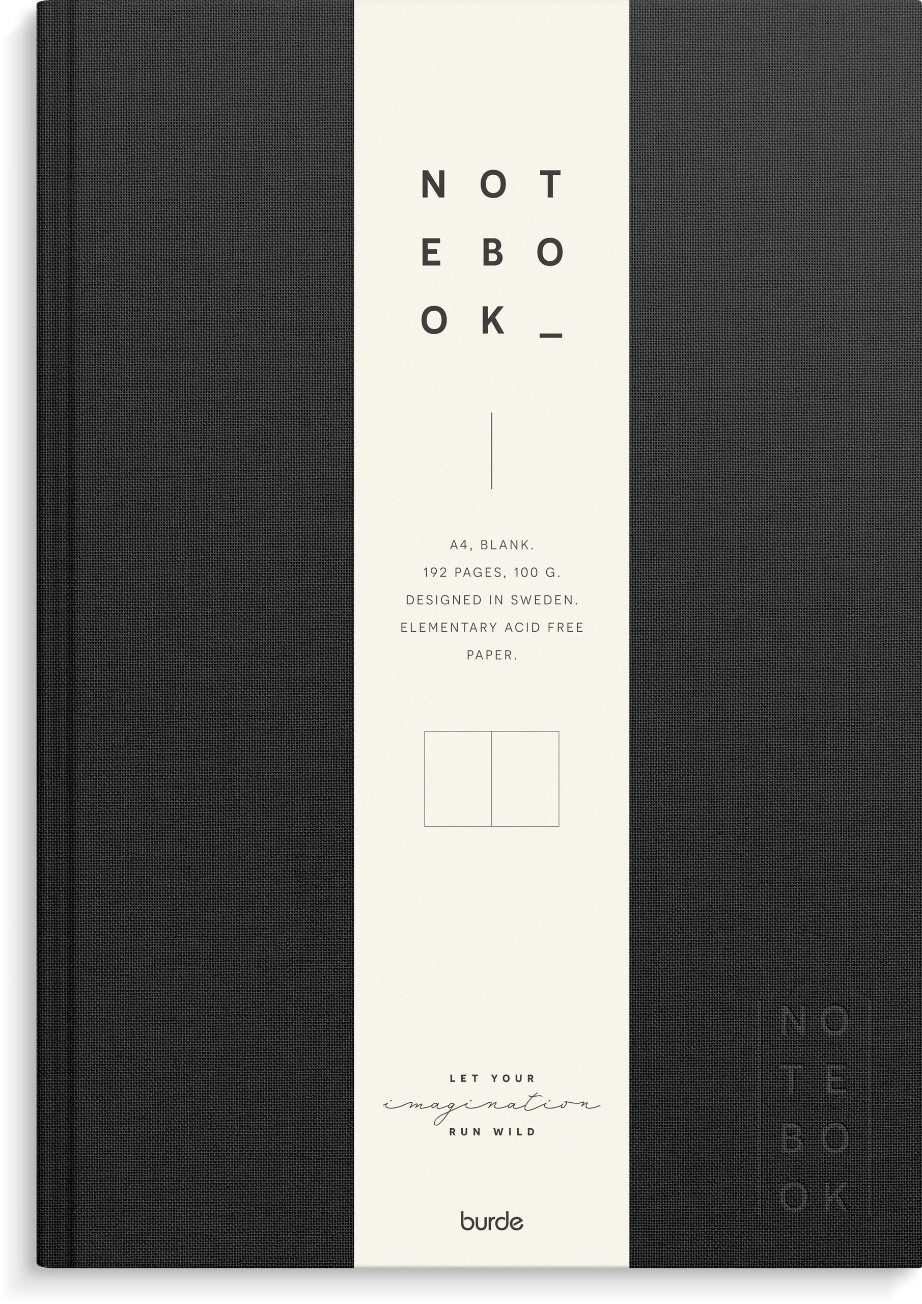 Notebook Textile black unlined A4