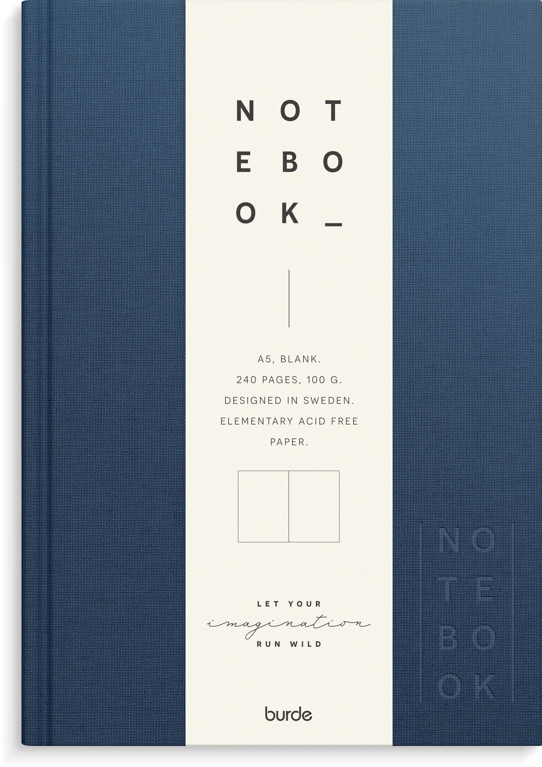 Notebook Textile dark blue unlined A5