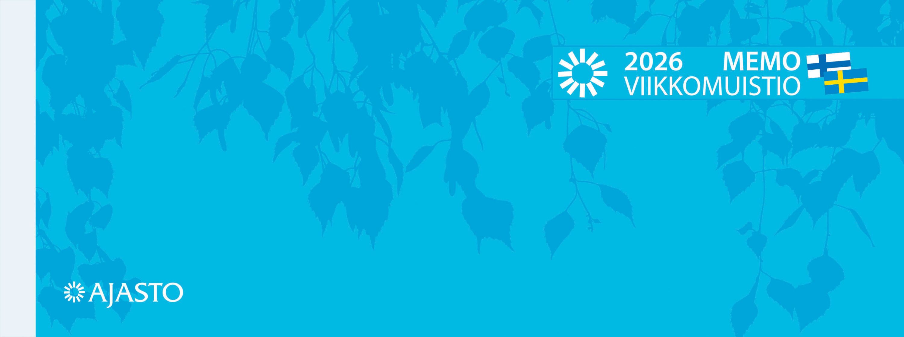 Memo-viikkomuistio, sininen 2026