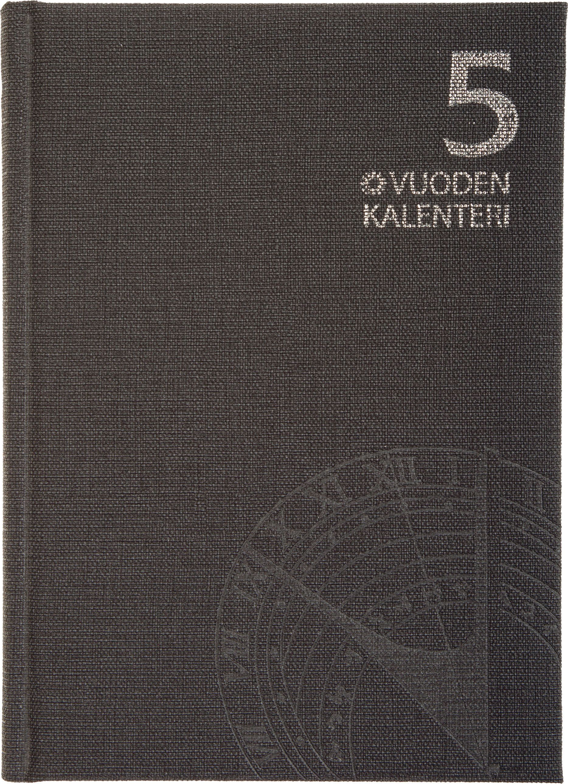 5 vuoden kalenteri, päiväämätön, harmaa