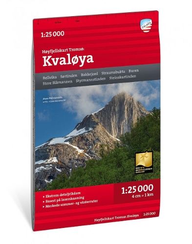 Høyfjellskart Tromsø: Kvaløya 1:25 000
