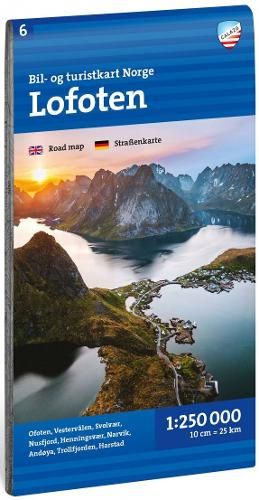 Bil- og turistkart Lofoten 1:250 000