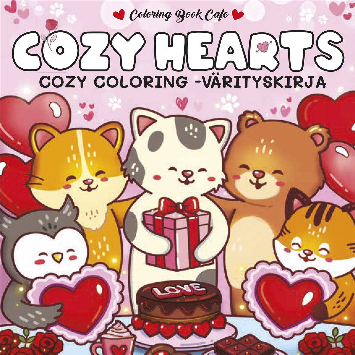 Cozy Hearts, Cozy Coloring -värityskirja
