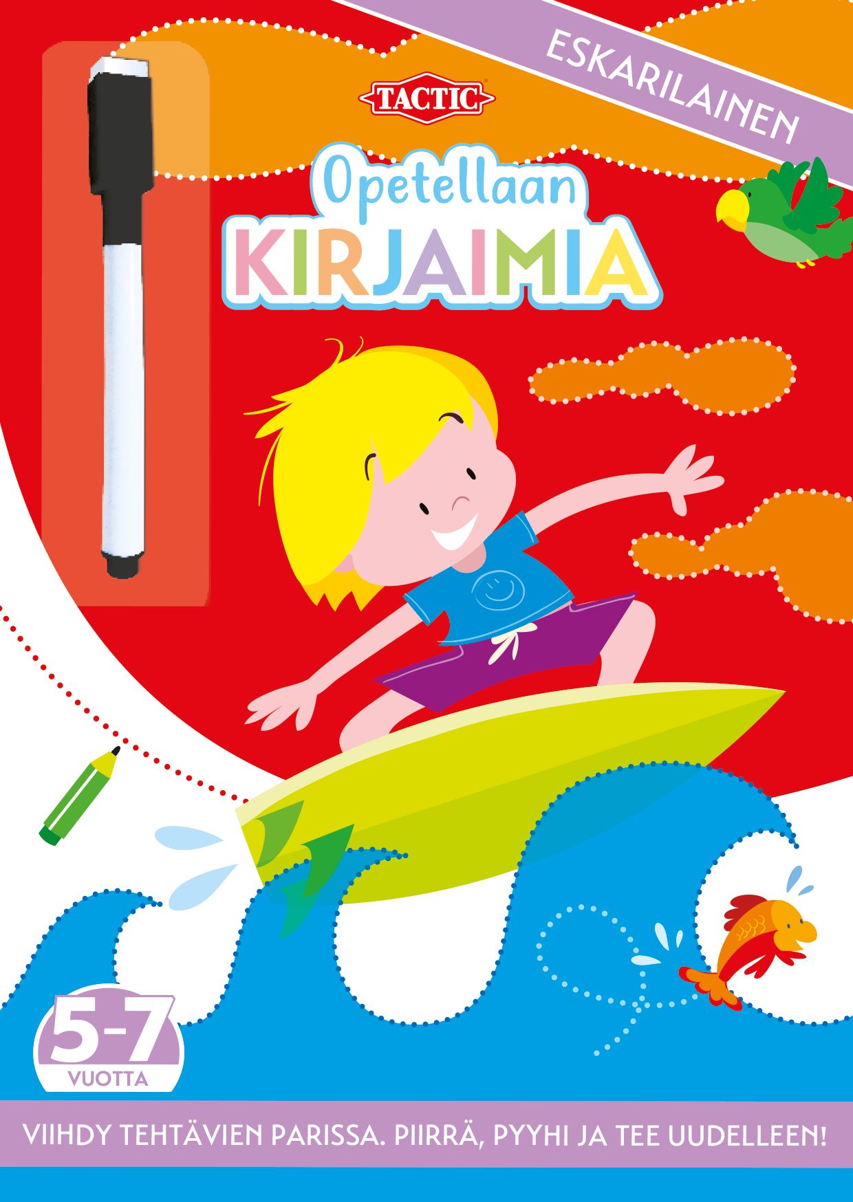 Opetellaan Kirjaimia pyyhittävä puuhakirja