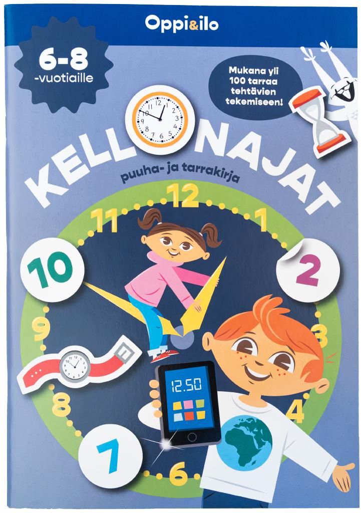 Sonja Laitila : Kellonajat puuha- ja tarrakirja 6-8 v