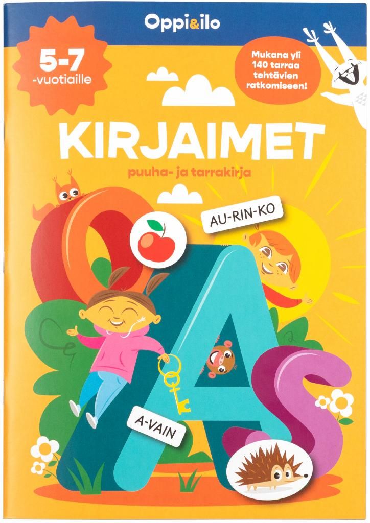 Reetta Wirtanen : KIRJAIMET puuha- ja tarrakirja 5-7 v