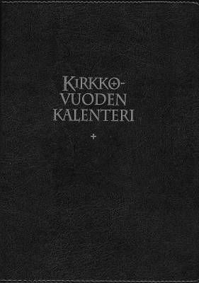 Kirkon viikkokalenteri 2027, mustat pujotuskannet, kynäpidike