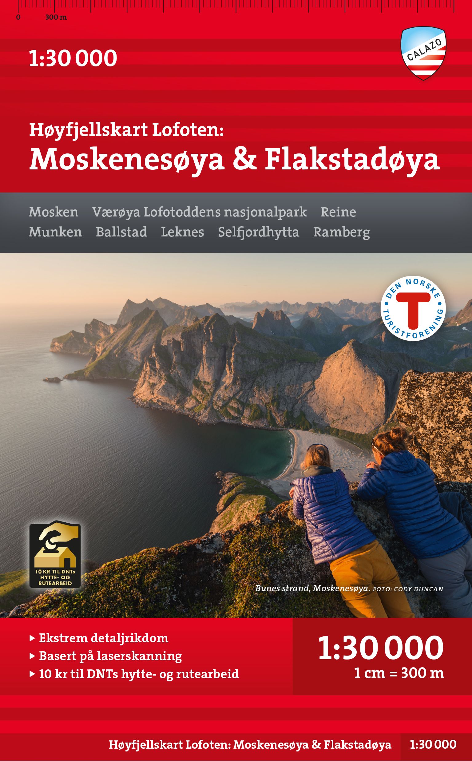 Höyfjellskart Lofoten: Moskenesöya & Flakstadöya 1:30 000
