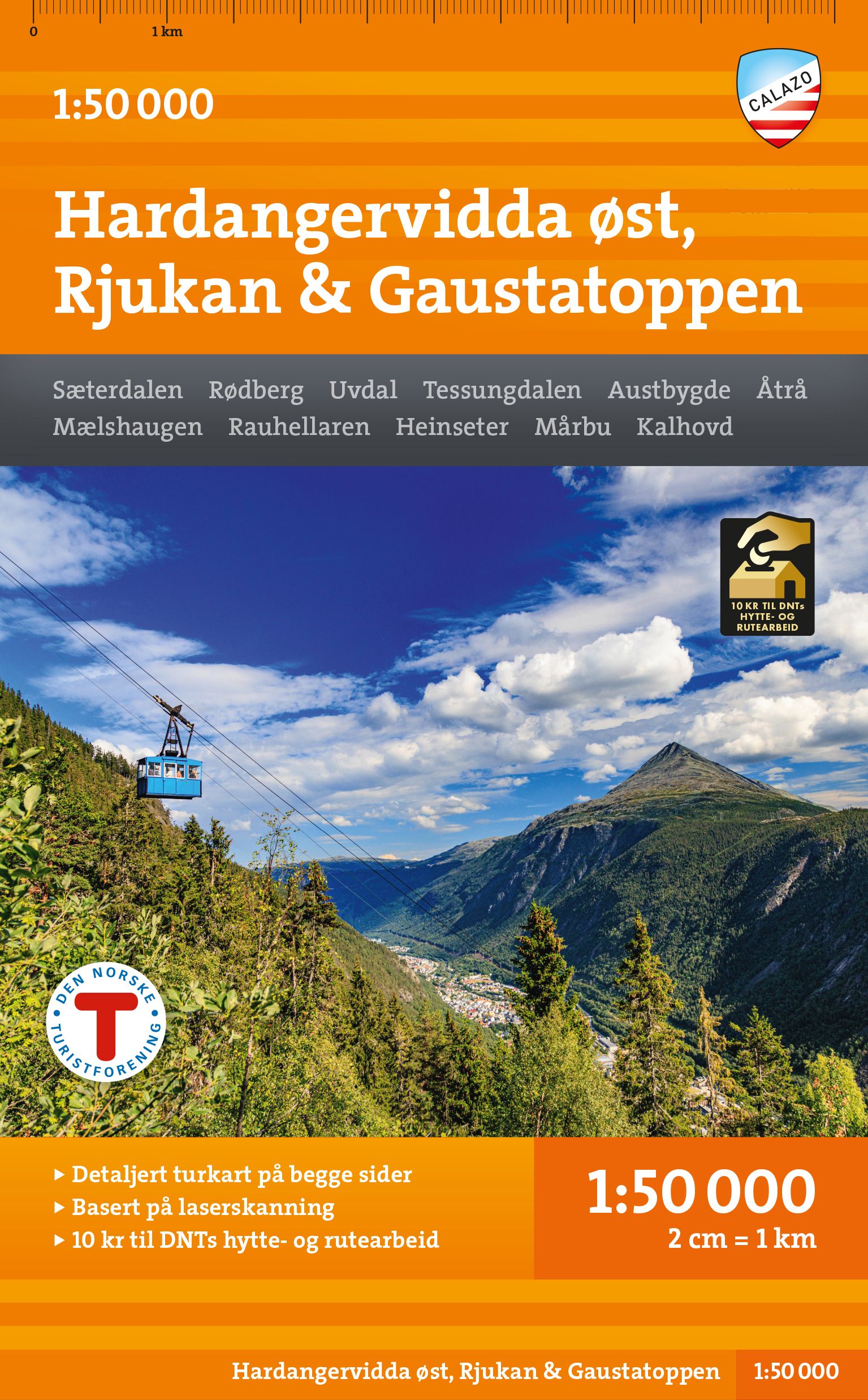 Hardangervidda east, Rjukan and Gaustatoppen Hiking Map ( 1:50 000 )